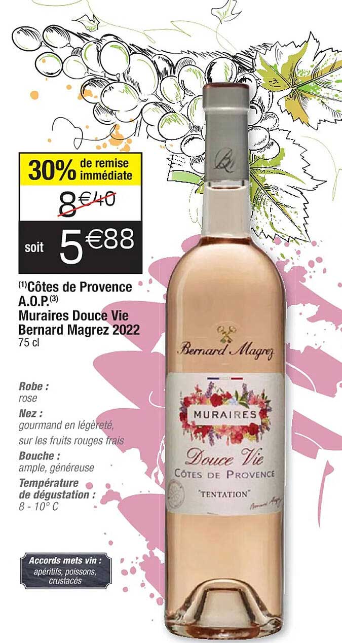 côtes de provence a.o.p. muraires douce vie bernard magrez 2022