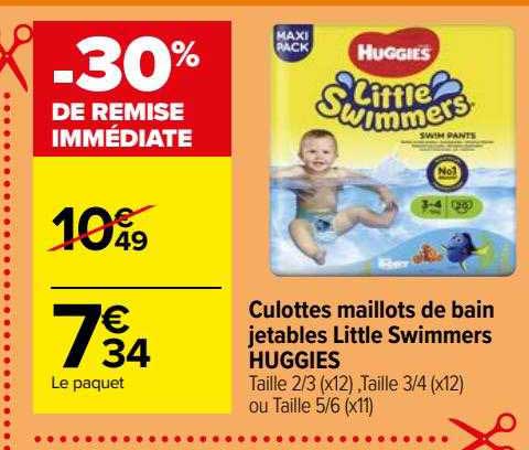 culottes maillots de bain jetables little swimmers huggies