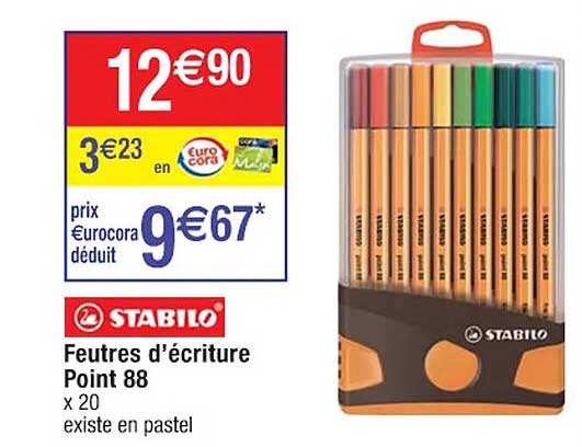 feutres d'écriture point 88 stabilo