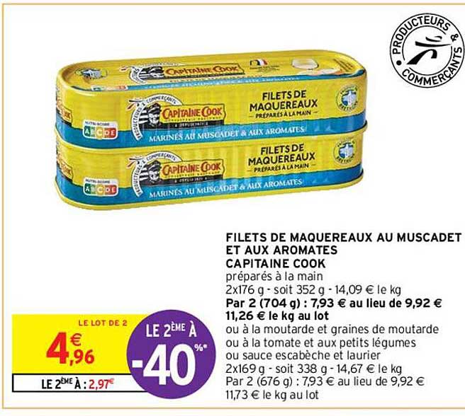 filets de maquereaux au muscadet et aux aromates capitaine cook