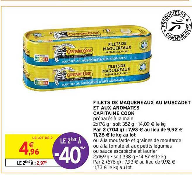 filets de maquereaux au muscadet et aux aromates capitaine cook