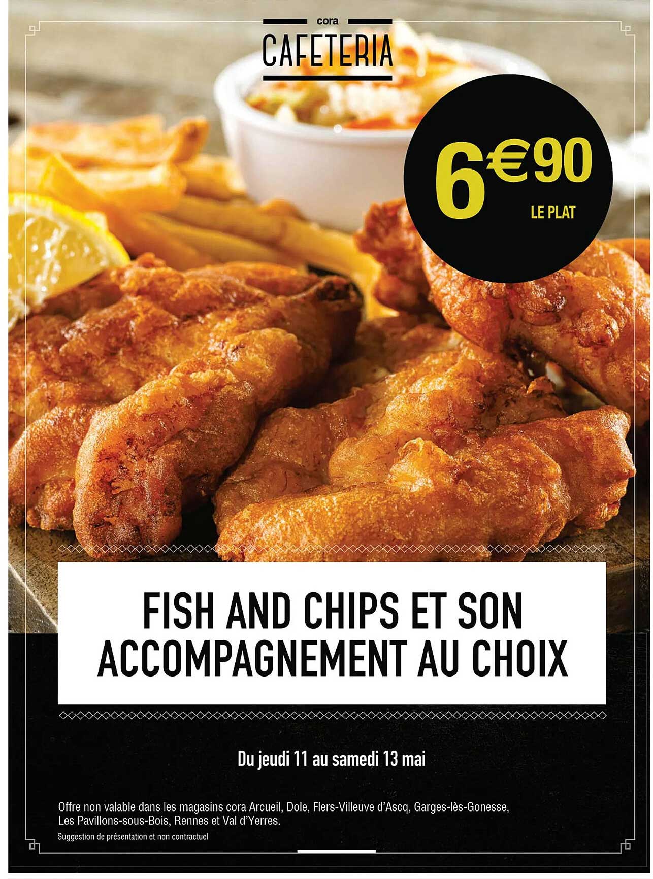 fish and chips et son accompagnement au choix