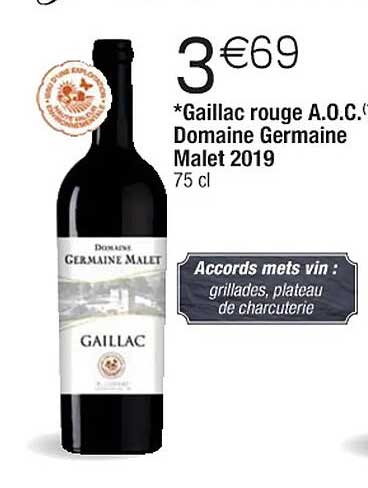 gaillac rouge a.o.c. domaine germaine malet 2019