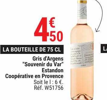 gris d'argens "souvenir du var" estandon coopérative en provence