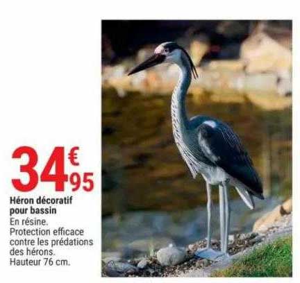 héron décoratif pour bassin
