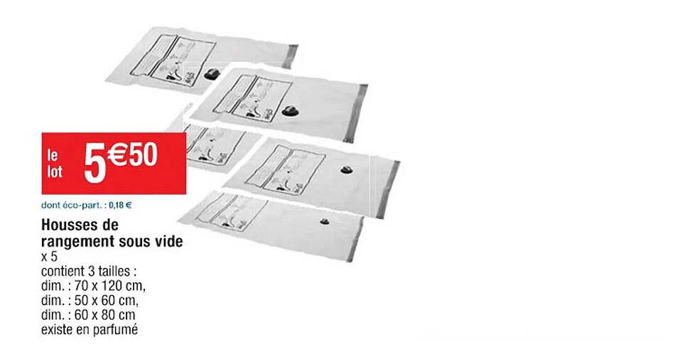 housses de rangement sous vide