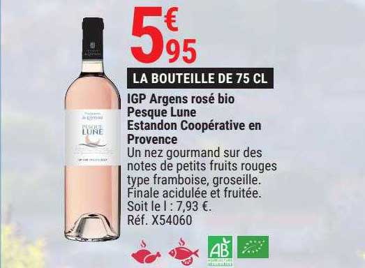 igp argens rosé bio pesque lune estandon coopérative en provence