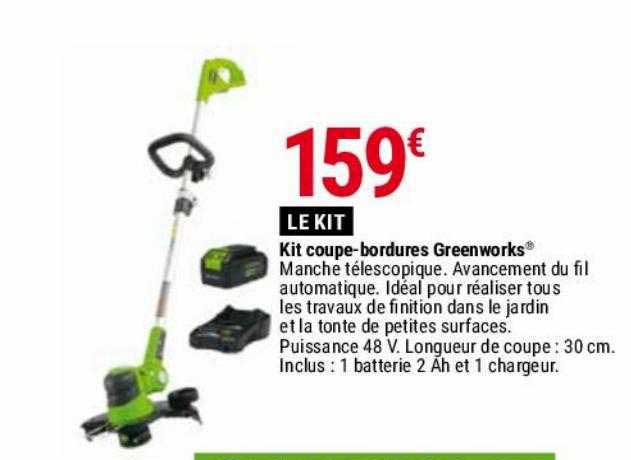 kit coupe-bordures greenworks