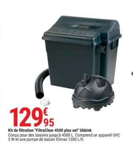 kit de filtration "filtraclear 4500 plus set" ubbink