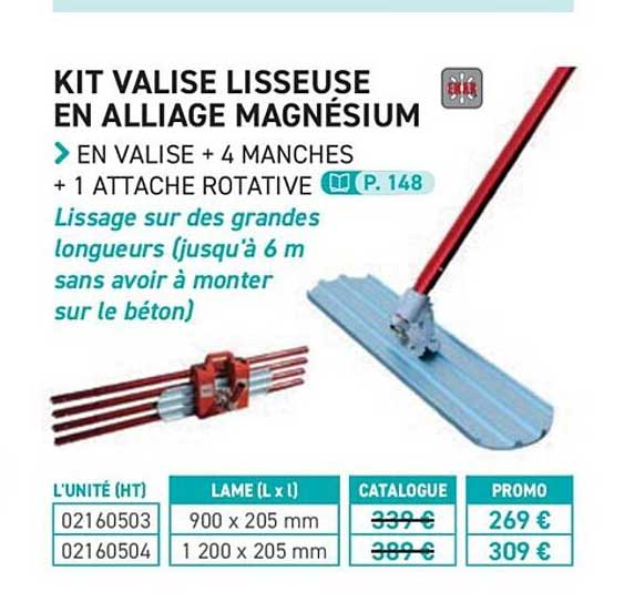 kit valise lisseuse en alliage magnésium