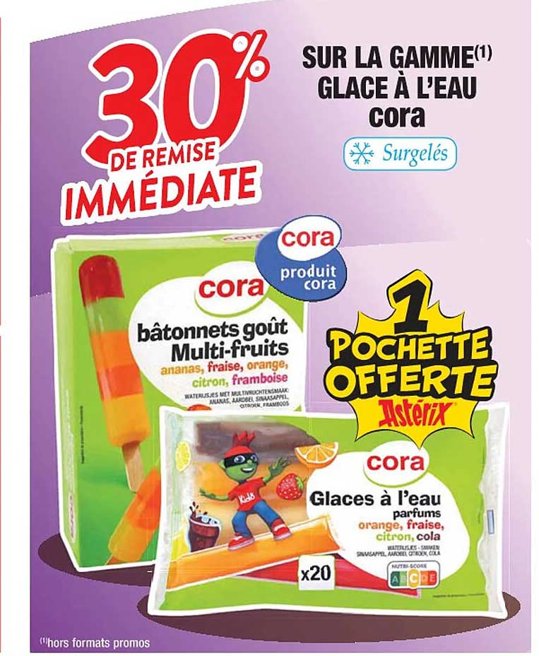 la gamme glace à l'eau cora