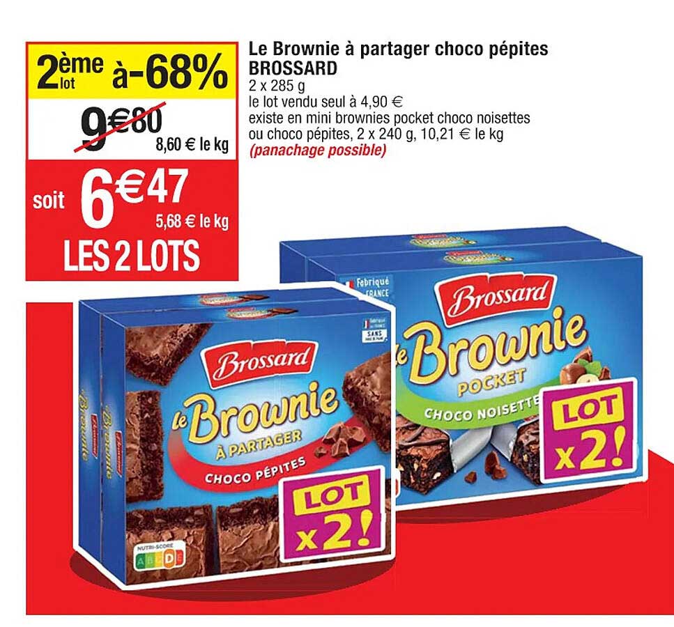 le brownie à partager choco pépites brossard