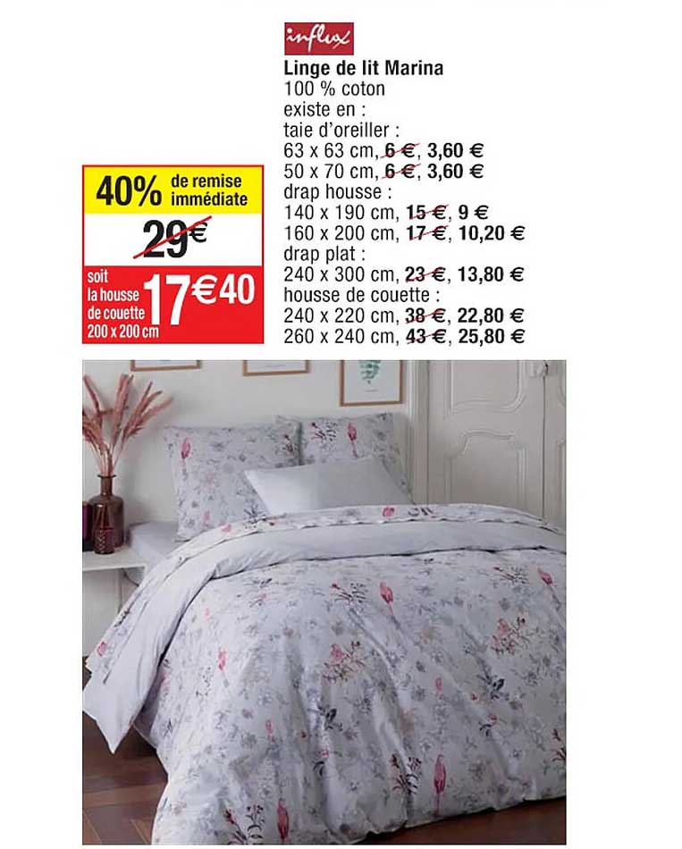 linge de lit marina influx