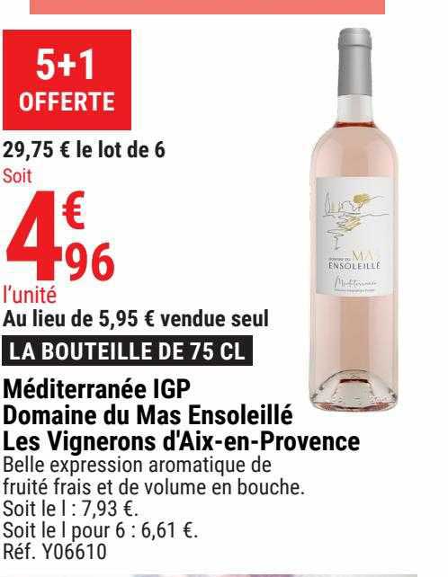 méditerranée igp domaine du mas ensoleillé les vignerons d'aix-en-provence