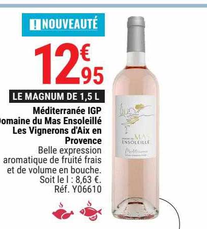 méditerranée igp domaine du mas ensoleillé les vignerons d'aix en provence