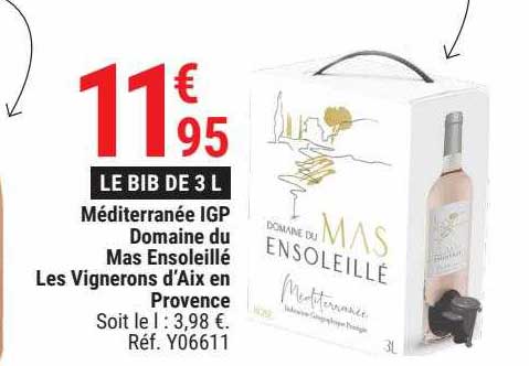 méditerranée igp domaine du mas ensoleillé les vignerons d'aix en provence