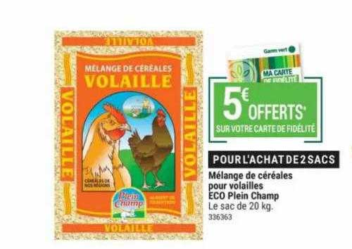 mélange de céréales pour volailles éco plein champ