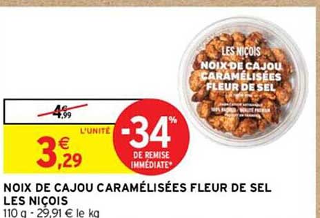 noix de cajou caramélisées fleur de sel les niçois