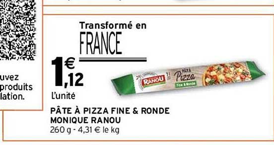 pâte à pizza fine & ronde monique ranou