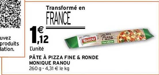 pâte à pizza fine & ronde monique ranou