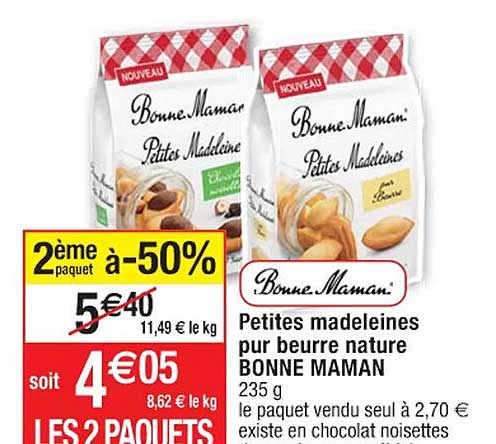 petites madeleines pur beurre nature bonne maman