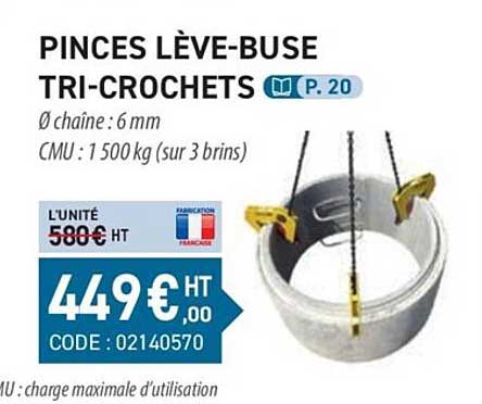 pinces lève-buse tri-crochets