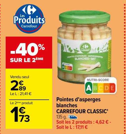 pointes d'asperges blanches carrefour classic'