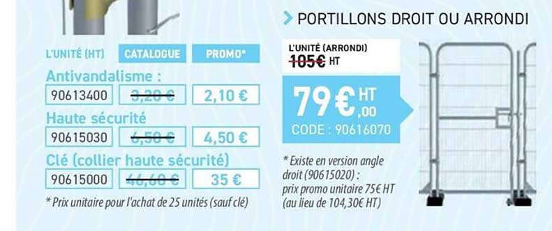 portillons droit ou arrondi