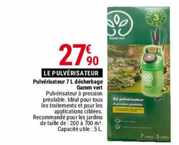 pulvérisateur 7l désherbage gamm vert