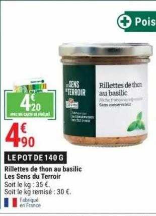 rillettes de thon au basilic les sens du terroir