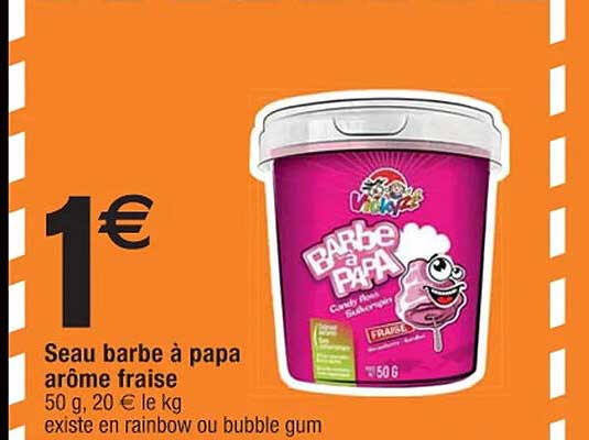 seau barbe à papa arôme fraise