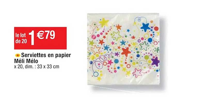 serviettes en papier méli mélo