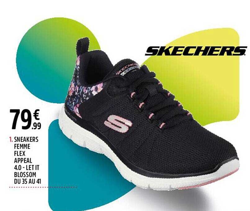 sneakers femme flex appeal 4.0 - let it blossom du 35 au 41 skechers