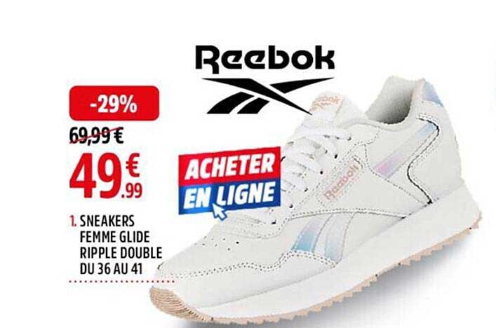 sneakers femme glide ripple double du 36 ou 41 reebok