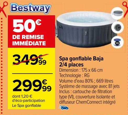 spa gonflable baja 2-4 places bestway