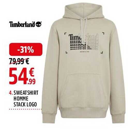 sweatshirt homme stack logo timberland