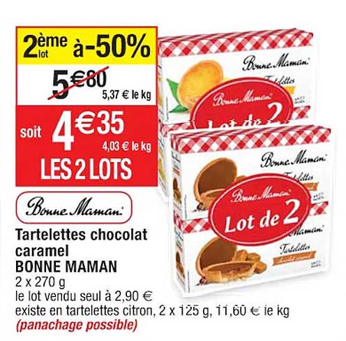 tartelettes chocolat caramel bonne maman
