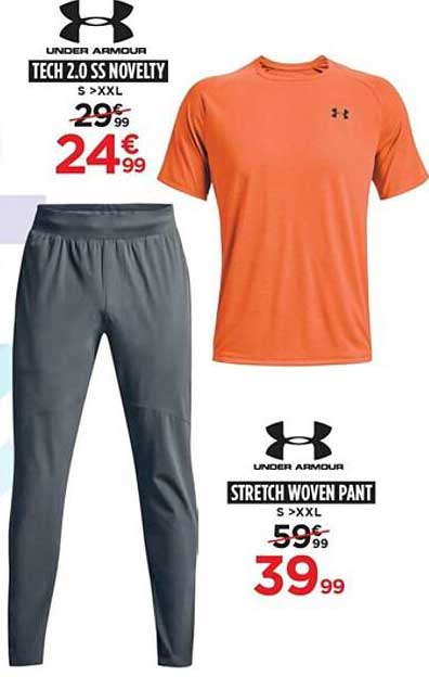 tech 2.0 ss novelty under armour, stretch woven pant under armour
