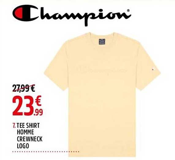 tee shirt homme crewneck logo champion