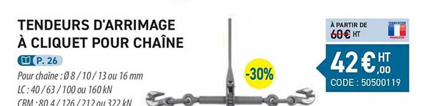 tendeurs d'arrimage à cliquet pour chaîne