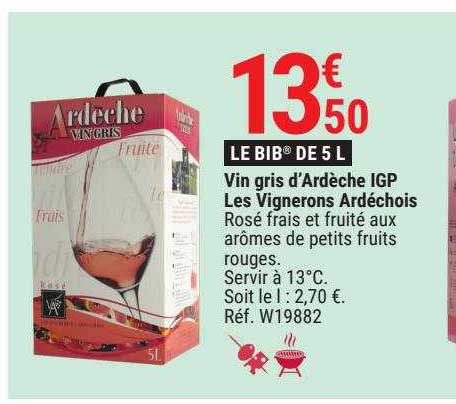 Vin Gris D'ardèche Igp Les Vignerons Ardéchois