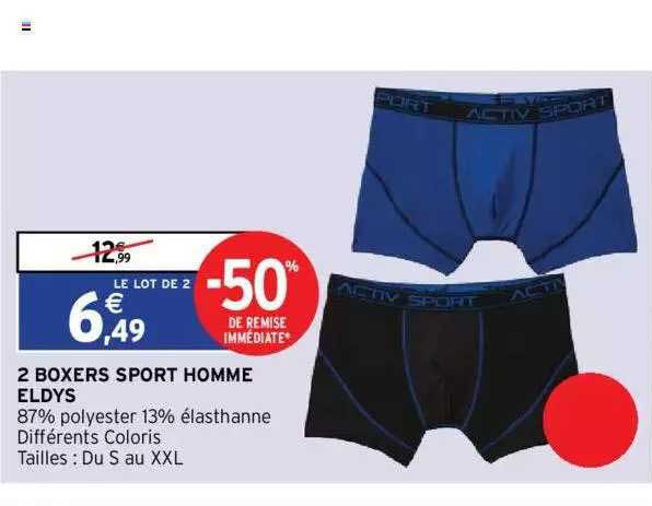 2 Boxers Sport Homme Eldys