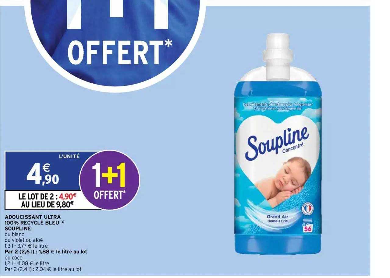 Adoucissant Ultra 100% Recyclé Bleu Soupline