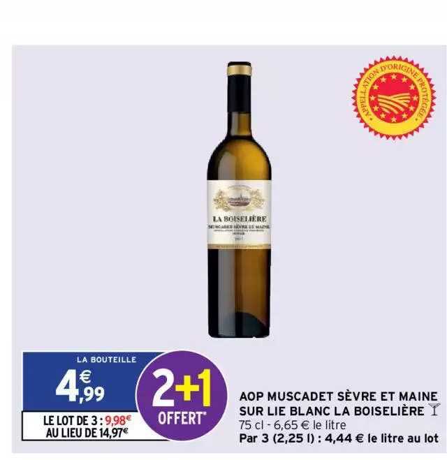 aop muscadet sèvre et maine sur lie blanc la boiselière