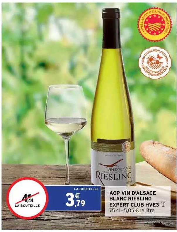 Aop Vin D'alsace Blanc Riesling Expert Club Hve3