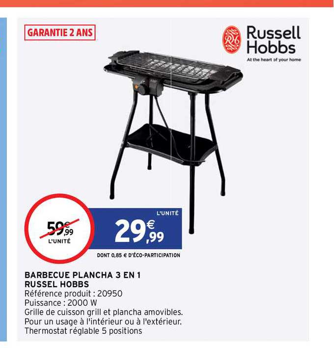 barbecue plancha 3 en 1 russel hobbs