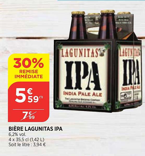 bière lagunitas ipa 30% remise immédiate