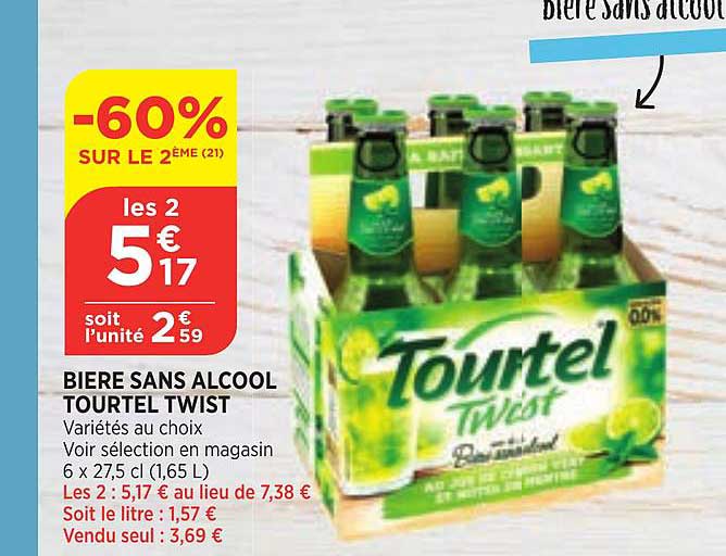 Bière Sans Alcool Tourtel Twist -60% Sur Le 2ème