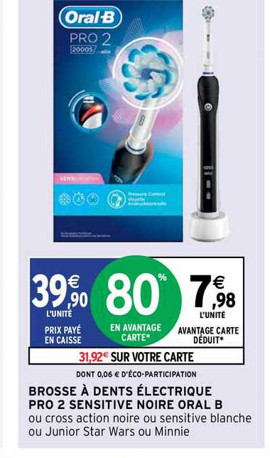 brosse à dents électrique pro 2 sensitive noire oral b