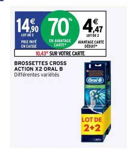 brossettes cross action x2 oral b